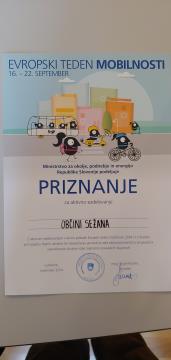 Priznanje za aktivno sodelovanje v okviru ETM 2024